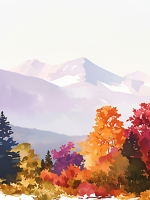 JPG 단풍 낙엽 일러스트 자연 단풍나무 산 사람없음 가을풍경 소나무 분위기 은행나무 국내일러스트 AI일러스트 AI콘텐츠 나무 컨셉 잎 풍경 생태계 파일형식 가을_계절