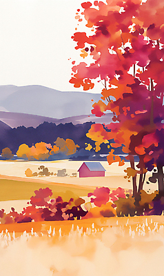 JPG 단풍 낙엽 일러스트 자연 단풍나무 산 주택 사람없음 가을풍경 소나무 분위기 은행나무 국내일러스트 AI일러스트 AI콘텐츠 나무 컨셉 잎 풍경 건물 생태계 파일형식 가을_계절