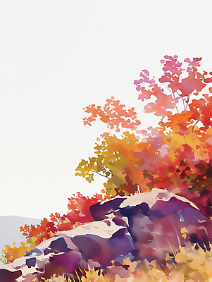 JPG 단풍 낙엽 일러스트 자연 단풍나무 산 사람없음 가을풍경 바위 소나무 분위기 은행나무 국내일러스트 AI일러스트 AI콘텐츠 나무 컨셉 잎 풍경 돌_바위 생태계 파일형식 가을_계절