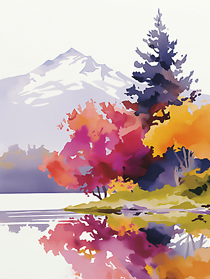 JPG 호수 단풍 낙엽 일러스트 자연 단풍나무 산 사람없음 가을풍경 소나무 분위기 은행나무 국내일러스트 AI일러스트 AI콘텐츠 나무 컨셉 잎 풍경 생태계 파일형식 가을_계절