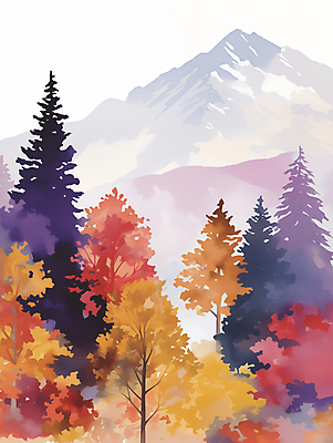 JPG 단풍 낙엽 일러스트 자연 단풍나무 산 사람없음 가을풍경 소나무 분위기 은행나무 국내일러스트 AI일러스트 AI콘텐츠 나무 컨셉 잎 풍경 생태계 파일형식 가을_계절