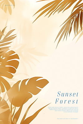 PSD 포스터 일러스트 자연 사람없음 여름 야자수 노을 풀잎 열대우림 휴양지 베이지색 카피스페이스 트로피컬아트 국내일러스트 자연요소 나무 계절 컬러 잎 공백 장소 풀_식물 숲 그림 생태계 파일형식