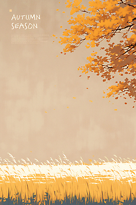 PSD 나무 포스터 낙엽 일러스트 자연 풍경 사람없음 산책 가을 갈대밭 베이지색 카피스페이스 국내일러스트 식물 계절 컬러 잎 휴식 공백 생태계 파일형식 갈대_식물