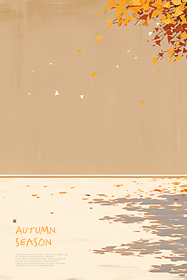 PSD 나무 포스터 낙엽 일러스트 자연 풍경 사람없음 산책 가을 베이지색 카피스페이스 국내일러스트 식물 계절 컬러 잎 휴식 공백 생태계 파일형식