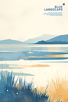 PSD 파도 바다 섬 일러스트 자연 풍경 해변 사람없음 파란색 그림 국내일러스트 컬러 생태계 파일형식