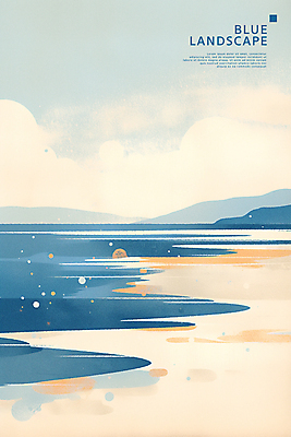 PSD 바다 섬 일러스트 자연 풍경 해변 사람없음 파란색 그림 국내일러스트 컬러 생태계 파일형식