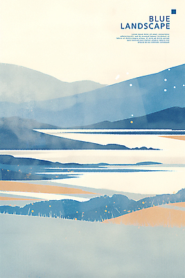 PSD 바다 섬 일러스트 자연 산 풍경 사람없음 파란색 그림 국내일러스트 컬러 생태계 파일형식