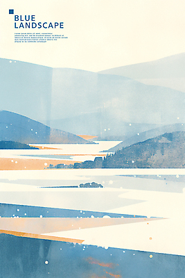 PSD 바다 섬 일러스트 자연 산 풍경 사람없음 파란색 그림 국내일러스트 컬러 생태계 파일형식