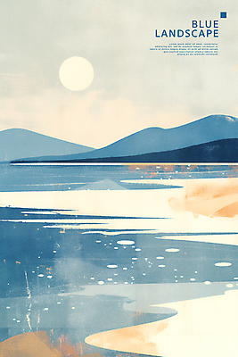 PSD 바다 섬 일러스트 자연 산 풍경 사람없음 파란색 태양 그림 국내일러스트 자연요소 컬러 생태계 파일형식