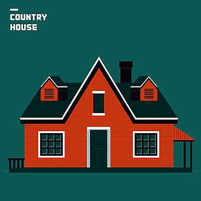외관 일러스트 창문 지붕 주택 굴뚝 사람없음 빨간색 초록색 문 시골 심플 이층집 국내일러스트 AI파일 컬러 건물 파일형식 벡터