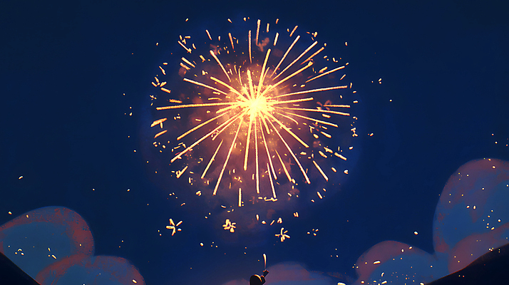 JPG 야경 일러스트 밤하늘 하늘 불꽃놀이 사람없음 빛 축제 어둠 축하 화려 남색 즐거움 국내일러스트 AI일러스트 AI콘텐츠 감정 컬러 컨셉 놀이 야간 파일형식 풍경_경치