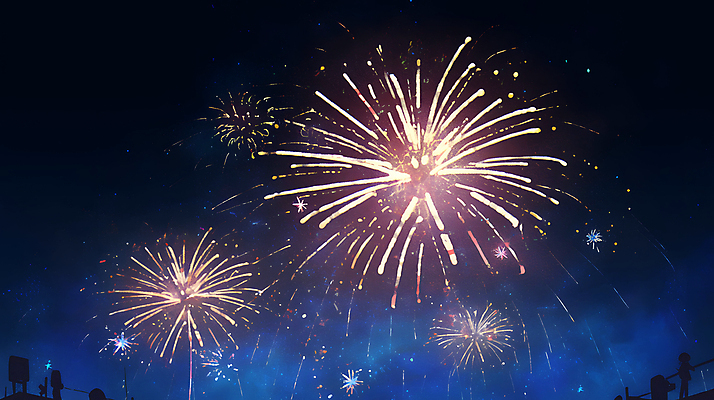 JPG 야경 일러스트 밤하늘 하늘 불꽃놀이 사람없음 빛 축제 어둠 축하 화려 남색 즐거움 국내일러스트 AI일러스트 AI콘텐츠 감정 컬러 컨셉 놀이 야간 파일형식 풍경_경치