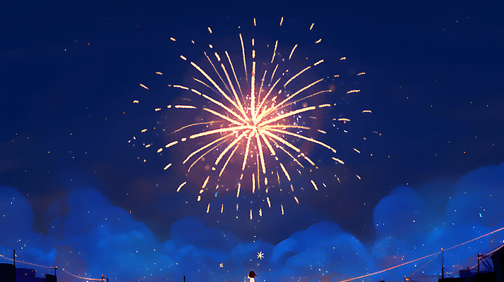 JPG 야경 일러스트 밤하늘 하늘 불꽃놀이 사람없음 빛 축제 어둠 축하 화려 남색 즐거움 국내일러스트 AI일러스트 AI콘텐츠 감정 컬러 컨셉 놀이 야간 파일형식 풍경_경치