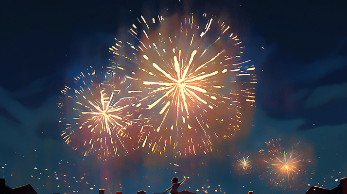 JPG 어린이 야경 일러스트 밤하늘 하늘 불꽃놀이 한명 빛 축제 어둠 축하 화려 남색 즐거움 국내일러스트 AI일러스트 AI콘텐츠 1 감정 컬러 컨셉 놀이 사람 야간 파일형식 풍경_경치