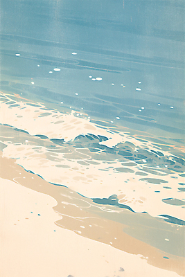 JPG 물결 파도 바다 일러스트 자연 수채화 풍경 해변 사람없음 국내일러스트 AI일러스트 AI콘텐츠 생태계 파일형식