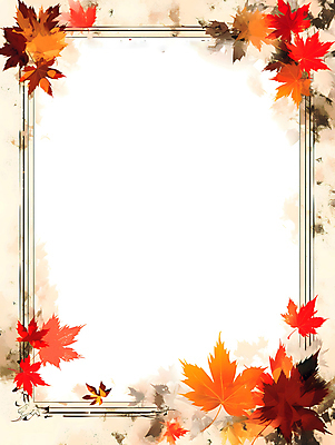 JPG 단풍 낙엽 일러스트 프레임 사람없음 빨간색 주황색 가을 테두리 카피스페이스 국내일러스트 AI일러스트 AI콘텐츠 계절 컬러 잎 공백 파일형식