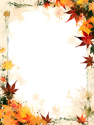 JPG 단풍 낙엽 일러스트 프레임 사람없음 빨간색 주황색 가을 테두리 카피스페이스 국내일러스트 AI일러스트 AI콘텐츠 계절 컬러 잎 공백 파일형식