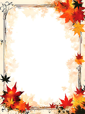 JPG 단풍 낙엽 일러스트 프레임 사람없음 빨간색 주황색 가을 테두리 카피스페이스 국내일러스트 AI일러스트 AI콘텐츠 계절 컬러 잎 공백 파일형식