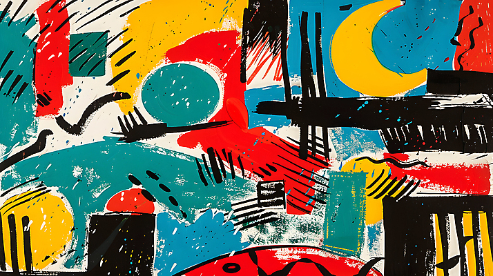 JPG 선 컬러 일러스트 추상 미술 사람없음 빨간색 컬러풀 모던 그림 기하학 구성 국내일러스트 AI일러스트 AI콘텐츠 무늬 문화예술 파일형식