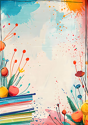 JPG 꽃 종이 예술 잎 일러스트 색연필 수채화 사람없음 책 파란색 연필 쌓기 물감 번짐 스크랩북 카피스페이스 국내일러스트 AI일러스트 AI콘텐츠 식물 컬러 모션 학용품 필기구 공백 미술도구 파일형식 효과