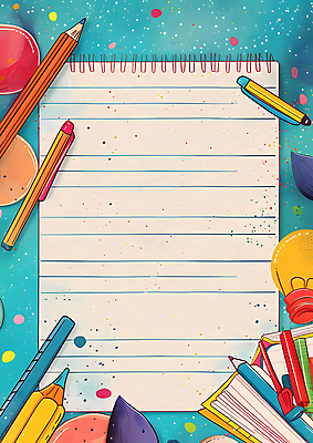 JPG 종이 예술 일러스트 전구 색연필 수채화 사람없음 책 파란색 연필 물감 스프링노트 스크랩북 카피스페이스 국내일러스트 AI일러스트 AI콘텐츠 컬러 학용품 필기구 공책 공백 미술도구 파일형식