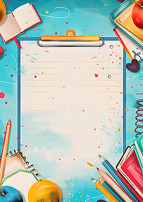 JPG 꽃 종이 예술 일러스트 색연필 수채화 사람없음 책 파란색 연필 물감 스프링노트 서류집게 서류판 스크랩북 카피스페이스 국내일러스트 AI일러스트 AI콘텐츠 식물 컬러 학용품 집게 필기구 사무용품 공책 공백 미술도구 파일형식