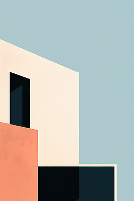 JPG 외관 하늘색 일러스트 주택 사람없음 주황색 공간 모던 국내일러스트 AI일러스트 AI콘텐츠 컬러 건물 파란색 파일형식