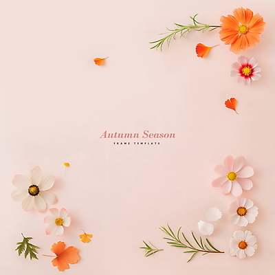 PSD 편집이미지 단풍 낙엽 나뭇잎 프레임 사람없음 가을 디지털합성 코스모스 카피스페이스 편집소스 이미지편집 계절 꽃 잎 공백 파일형식