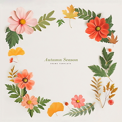 PSD 편집이미지 단풍 낙엽 나뭇잎 프레임 사람없음 가을 디지털합성 코스모스 은행잎 카피스페이스 편집소스 이미지편집 계절 꽃 잎 공백 파일형식