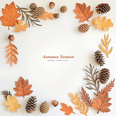 PSD 편집이미지 종이 단풍 낙엽 나뭇잎 프레임 사람없음 가을 디지털합성 도토리 솔방울 카피스페이스 편집소스 이미지편집 계절 잎 공백 견과류 파일형식