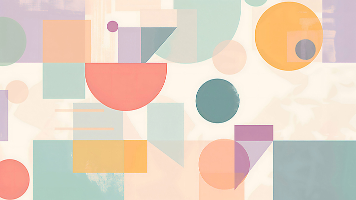 JPG 일러스트 사람없음 사각형 원형 삼각형 질감 기하학 파스텔톤 지오메트릭 국내일러스트 AI일러스트 AI콘텐츠 도형 컬러 무늬 파일형식