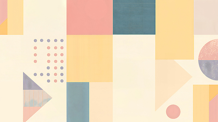 JPG 일러스트 사람없음 사각형 원형 삼각형 기하학 파스텔톤 지오메트릭 국내일러스트 AI일러스트 AI콘텐츠 도형 컬러 무늬 파일형식