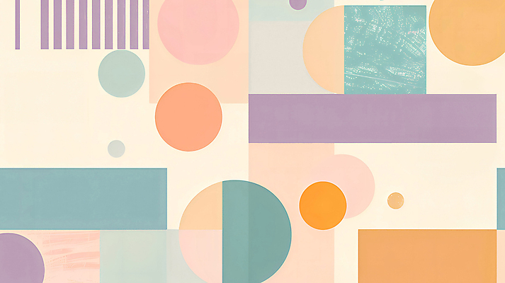 JPG 일러스트 사람없음 사각형 원형 기하학 파스텔톤 지오메트릭 국내일러스트 AI일러스트 AI콘텐츠 도형 컬러 무늬 파일형식