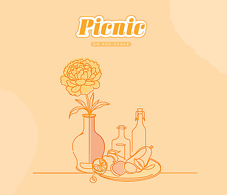 접시 선 라인일러스트 일러스트 유리병 국화 사람없음 노란색 와인 꽃병 사과 라인아트 와인병 라임 드로잉 국내일러스트 AI파일 식기 꽃 컬러 과일 병_용기 주류 미술 파일형식 벡터