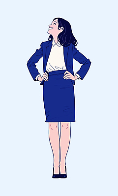 전신 PSD 여자 허리손 일러스트 비즈니스 한명 서기 웃음 정장 성인 파란색 직장인 비즈니스우먼 성인여자한명만 국내일러스트 직업 1 옷 컬러 포즈 모션 표정 사람 여자한명만 성인여자만 파일형식