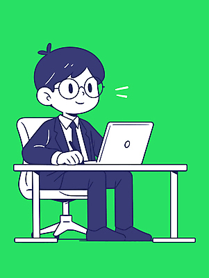 전신 남자 인물캐릭터 의자 일러스트 비즈니스 한명 앉기 정장 성인 초록색 노트북 귀여움 업무 직장인 비즈니스맨 책상 성실 성인남자한명만 안경낌 일러캐릭터 AI파일 직업 캐릭터 1 옷 안경 컬러 가구 컨셉 모션 사람 전자제품 작업 남자한명만 성인남자만 파일형식 벡터