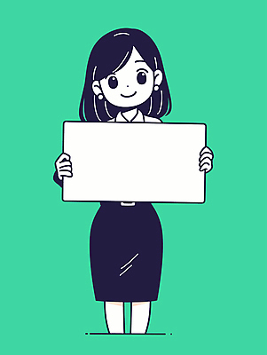 여자 인물캐릭터 일러스트 한명 미소 들기 정장 상반신 성인 초록색 사무실 귀여움 팻말 비즈니스우먼 단발머리 성인여자한명만 카피스페이스 일러캐릭터 AI파일 캐릭터 1 헤어스타일 옷 컬러 컨셉 비즈니스 모션 프레임 표정 사람 공백 직장인 여자한명만 성인여자만 파일형식 벡터