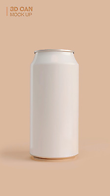 PSD 편집이미지 음료 사람없음 3D소스 3D 캔 베이지색 목업 편집소스 편집3D 컬러 디지털합성 파일형식