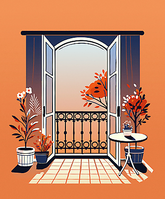 꽃 화분 단풍 낙엽 일러스트 창문 난간 탁자 단풍나무 사람없음 주황색 발코니 가을 커튼 감성 국내일러스트 AI파일 나무 식물 계절 컬러 가구 컨셉 잎 파일형식 벡터