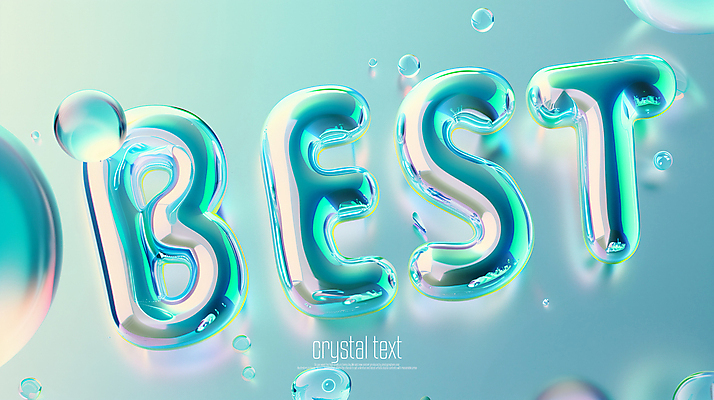PSD 편집이미지 텍스트 타이포그라피 사람없음 반사 3D 물방울 최고 크리스탈 민트색 편집3D 문자 컬러 광석 디지털합성 파일형식
