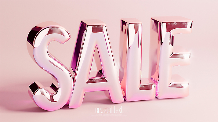PSD 편집이미지 분홍색 텍스트 타이포그라피 사람없음 반사 3D 세일 크리스탈 편집3D 문자 컬러 광석 디지털합성 파일형식