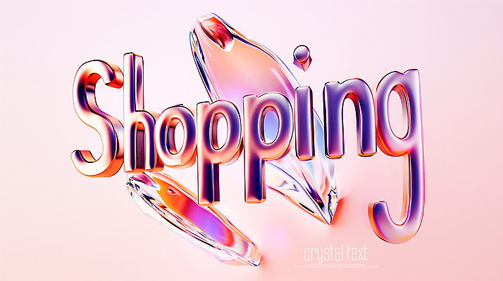 PSD 편집이미지 텍스트 유리 타이포그라피 사람없음 파란색 쇼핑 3D 주황색 크리스탈 편집3D 문자 컬러 재질 광석 디지털합성 파일형식