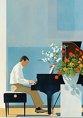 JPG 전신 남자 꽃 화분 문화 예술 연주 의자 일러스트 한명 성인 눈감음 물감 피아노 피아니스트 성인남자한명만 국내일러스트 AI일러스트 AI콘텐츠 식물 1 음악 가구 모션 사람 미술도구 연주자 건반악기 남자한명만 성인남자만 파일형식