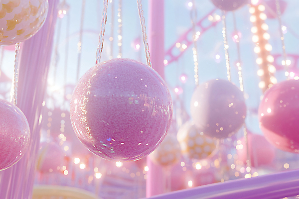 JPG 편집이미지 분홍색 상상 사람없음 야외 반짝임 햇빛 놀이공원 원형 디지털합성 편집실사 AI컴퓨터그래픽 AI콘텐츠 도형 컬러 모션 태양 테마파크 CG 파일형식