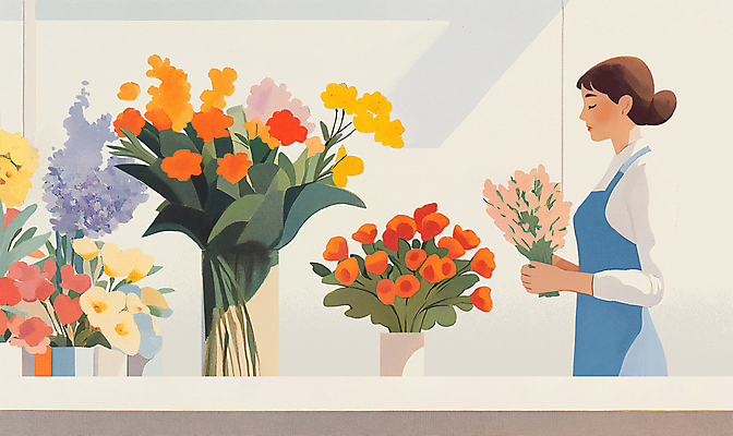 PSD 여자 꽃 화분 일러스트 한명 들기 상반신 성인 햇빛 눈감음 상품 꽃집 직원 감성 성인여자한명만 소상공인 국내일러스트 식물 직업 1 컨셉 모션 사람 경제 태양 상점 상인 여자한명만 성인여자만 파일형식