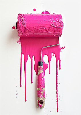 JPG 편집이미지 분홍색 사람없음 페인트 흐름 페인트롤러 편집실사 AI포토 AI콘텐츠 컬러 컨셉 CG 파일형식