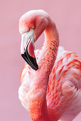 JPG 편집이미지 분홍색 사람없음 화려 플라밍고 편집실사 AI포토 AI콘텐츠 컬러 컨셉 조류 CG 파일형식