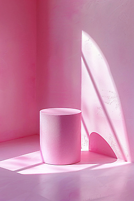 JPG 편집 편집이미지 분홍색 그림자 사람없음 인테리어 햇빛 공간 원기둥 목업 편집실사 AI포토 AI콘텐츠 디자인 컬러 태양 원형 CG 파일형식