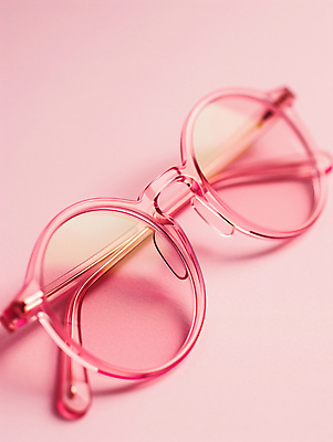 JPG 편집이미지 안경 분홍색 사람없음 반사 이미지 목업 편집실사 AI포토 AI콘텐츠 잡화 컬러 CG 파일형식