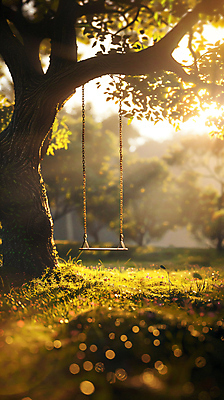 JPG 나무 편집이미지 공원 낙엽 그림자 사람없음 햇빛 노을 가을 그네 편집실사 AI포토 AI콘텐츠 자연요소 식물 계절 공공시설 잎 태양 CG 파일형식